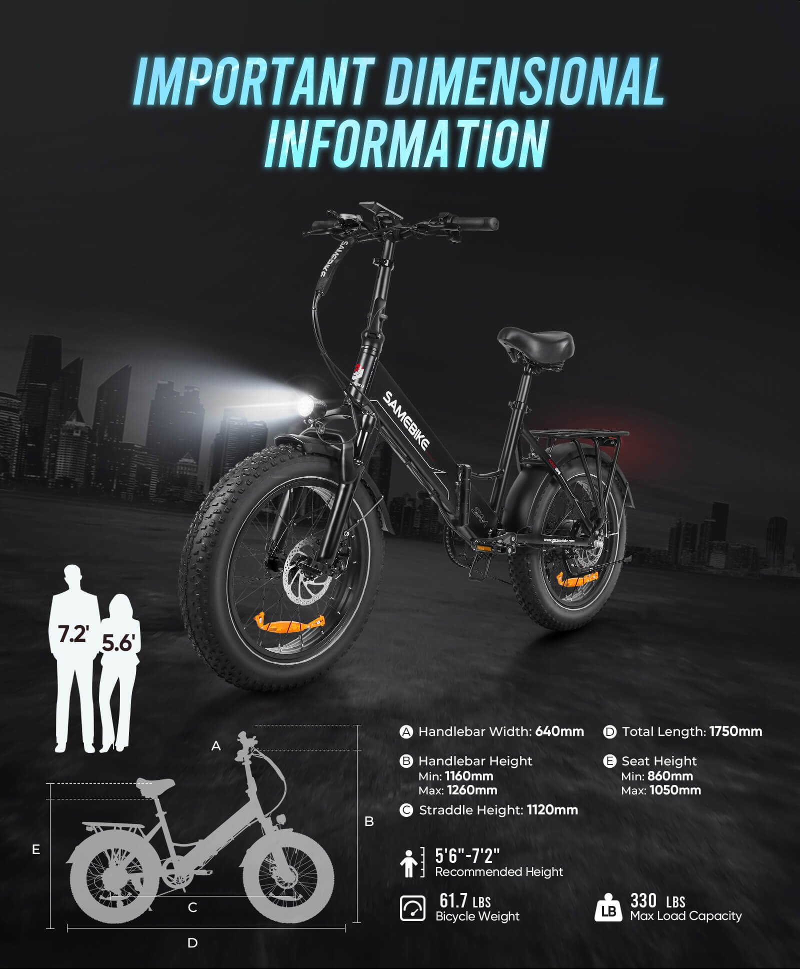 SAMEBIKE Electric Mountain Bike: Your Ultimate Off-Road Companion 17 LOTDM200 II详情 16
