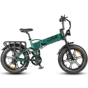 SAMEBIKE 1200W Folding Ebike with fat tires green