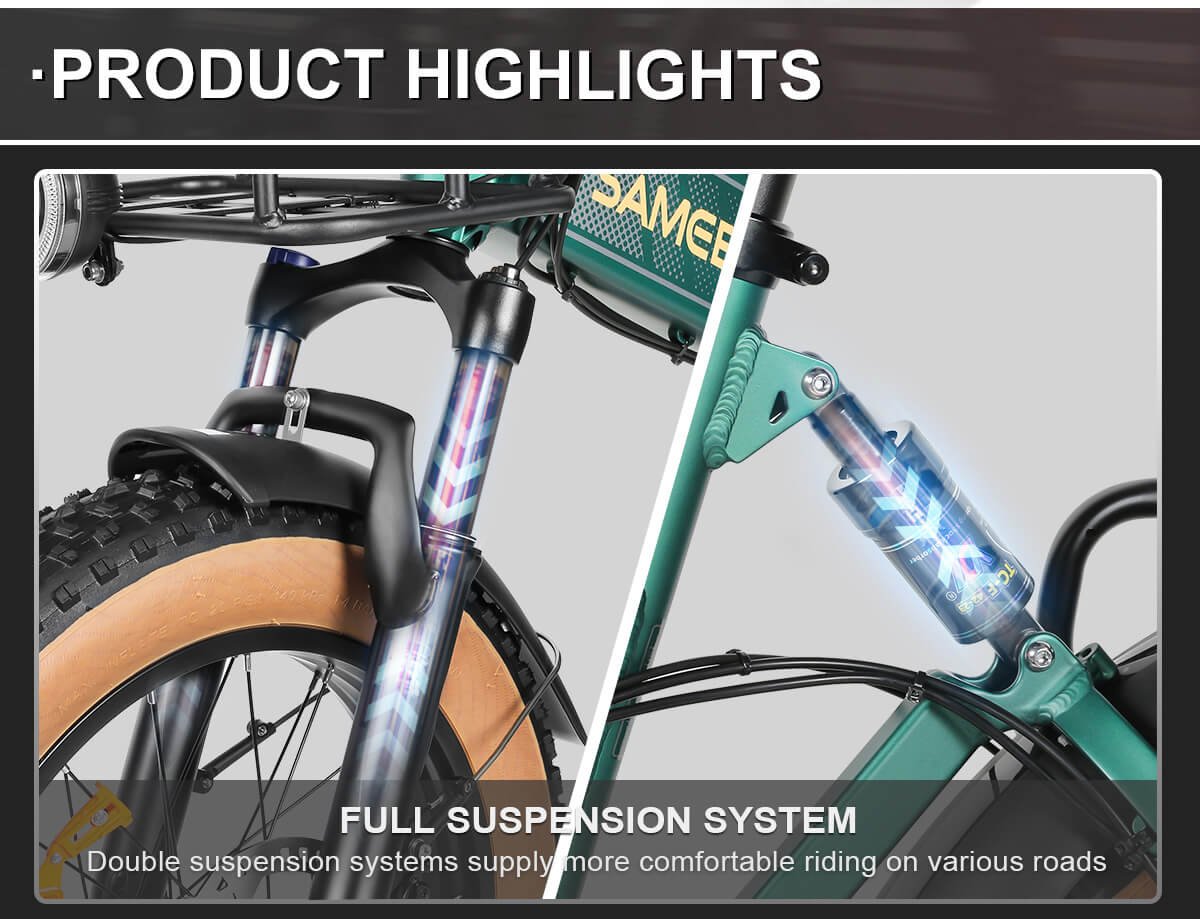 Revolutionary SAMEBIKE 1000W Folding Ebike – 48V 15Ah Fat Tire for Off-Road Thrills 10 Product highligh SAMEBIKE 1000W Folding Ebike