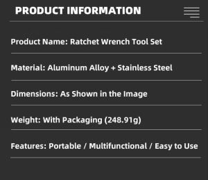 Mini Ratchet Wrench Bit Set